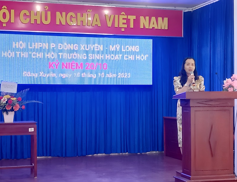 Bà Nguyễn Thị Thu Trang - Phó Bí thư Đảng ủy, Chủ tịch HĐND, Trưởng khối Dân Vận phường Đông Xuyên